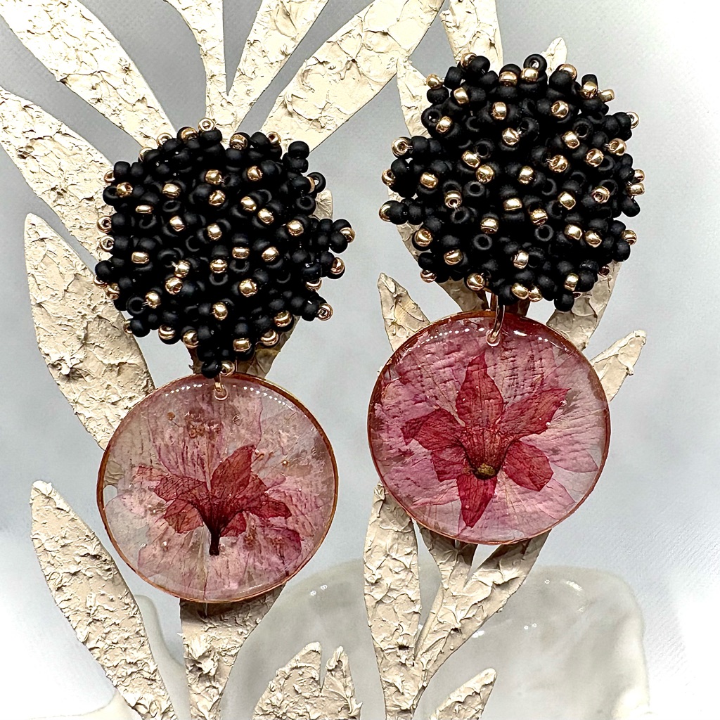 Midnight Sakura Bloom Earrings